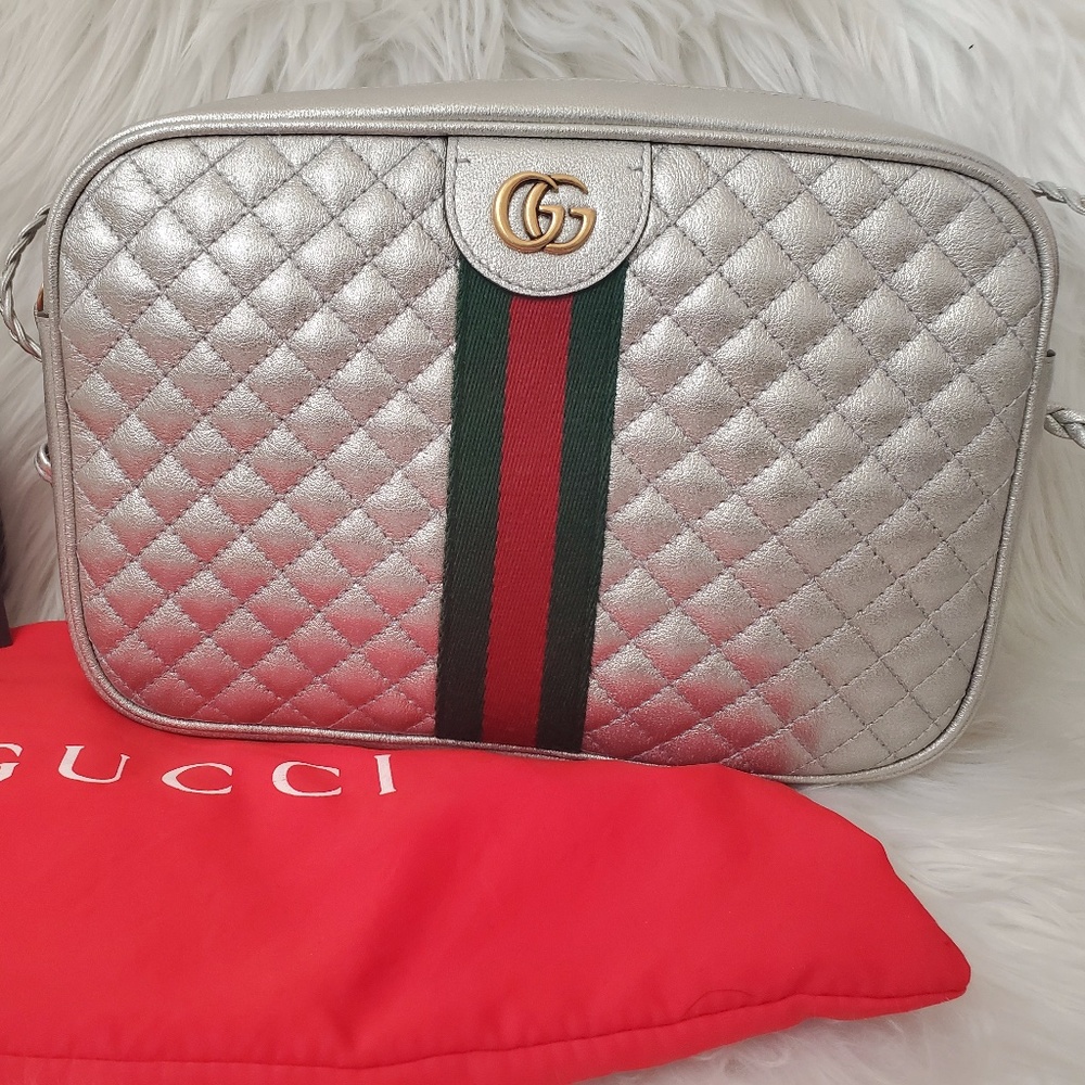 Gucci Women's Quilted Metallic Cross Body Bag